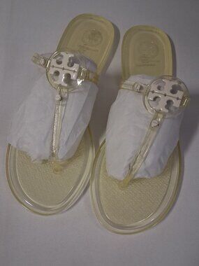 Tory Burch Mini Miller Flat Thong Sandals Color: Clear Size: 10 NEW